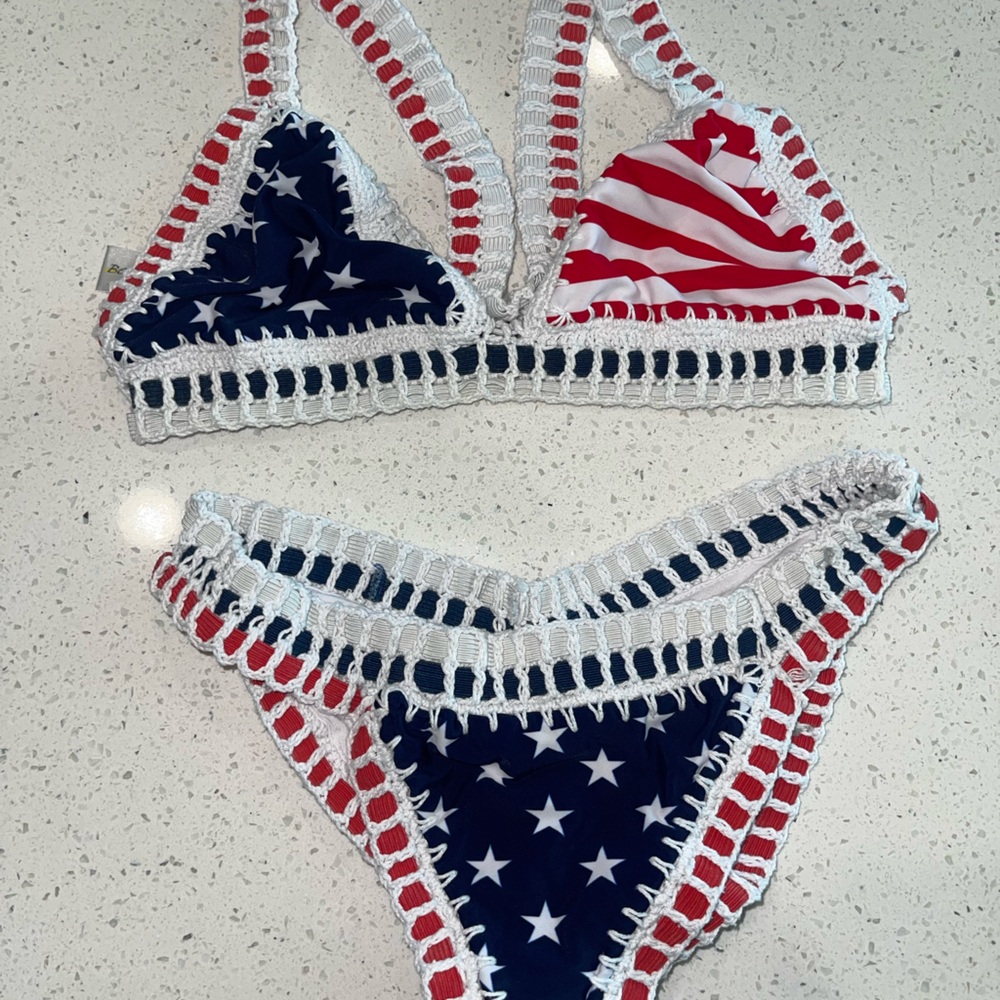 Crochet American Flag Bikini